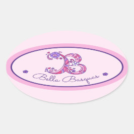 B letter monogram aangepaste naam id roze stickers