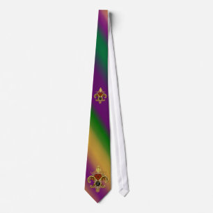 B-Letter Monogram Fleur de Liz Mardi Gras Stropdas