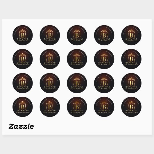 B - Letter Monogram Ronde Sticker (Vel)