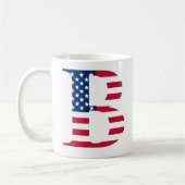 B Letter Patriotic White 11 oz klassieke Mok (Links)