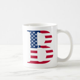 B Letter Patriotic White 11 oz klassieke Mok