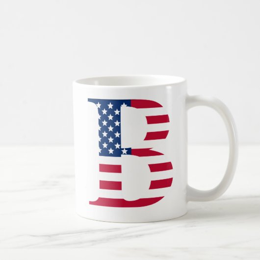 B Letter Patriotic White 11 oz klassieke Mok (Rechts)