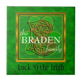 B "Luck of the Irish" Family Custom Monogram Tegel Tegeltje