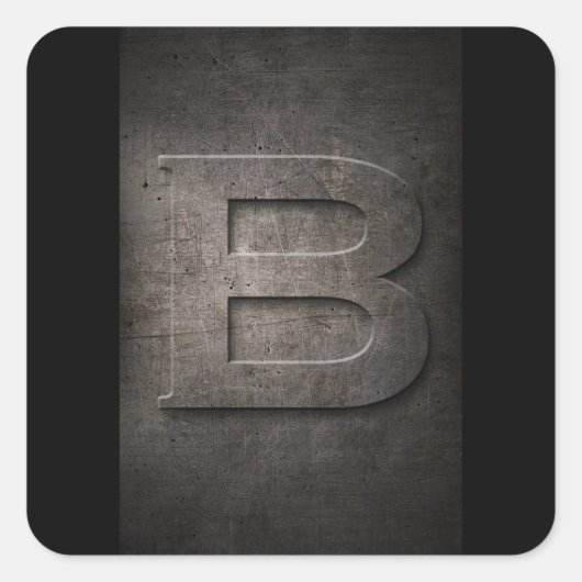 B Metalen monogram Stickers (Voorkant)