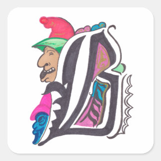 B - MINIATURE VIERKANTE STICKER