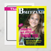 B Mitzvah Magazine Dank u Kaart, B.Not Bedankkaart (Voorkant / Achterkant)