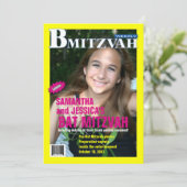 B Mitzvah Magazine Uitnodiging, B'not Kaart (Staand voorkant)