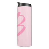B Monogram Aangepast roze Thermosbeker (Geroteerd rechts)