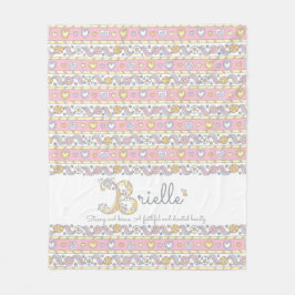 B monogram aangepaste naam betekent Brielle Fleece Deken