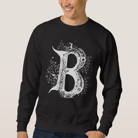 B Monogram Alphabet Lettering Callgraphy Gothic Wi Trui (Voorkant)