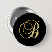 B-monogram B-goudschrift Ronde Button 7,6 Cm (Voorkant /achterkant)