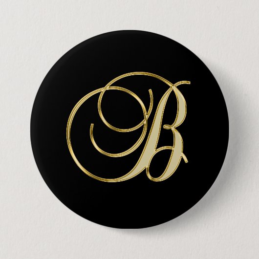 B-monogram B-goudschrift Ronde Button 7,6 Cm (Voorkant)