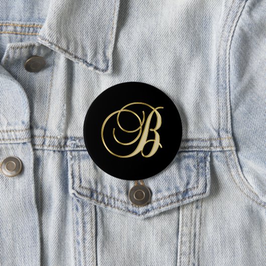 B-monogram B-goudschrift Ronde Button 7,6 Cm (In situ)