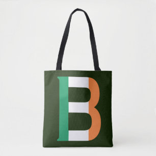 B Monogram bedekt met Ierse vlag stint Tote Bag