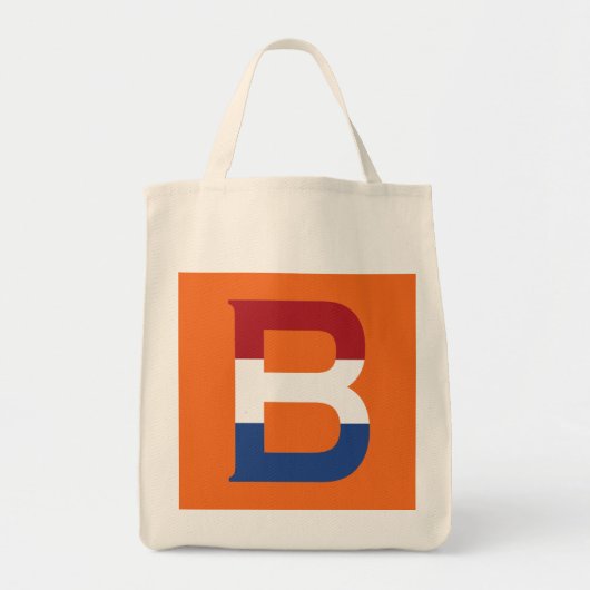 B Monogram bedekt met NLD Vlag op of gtcnt Tote Bag (Voorkant)