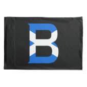 B Monogram bedekt met Schotse vlag pcnt Kussensloop (Achterkant)