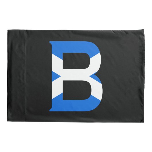 B Monogram bedekt met Schotse vlag pcnt Kussensloop (Achterkant)