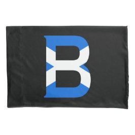 B Monogram bedekt met Schotse vlag pcnt Kussensloop