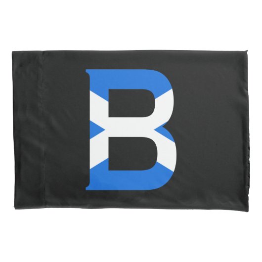 B Monogram bedekt met Schotse vlag pcnt Kussensloop (Voorkant)