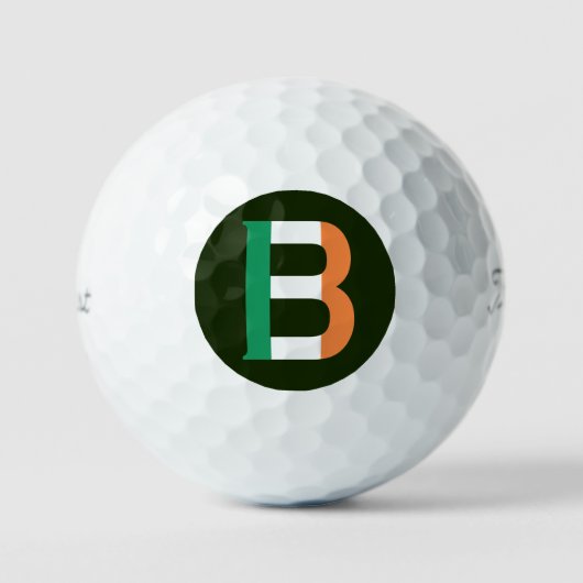 B Monogram bedekt op Ierse vlag tpv1 gbcnt Golfballen (Voorkant)