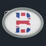 B Monogram bedekt op Union Jack Flag bbcnt Gesp<br><div class="desc">B Monogram afgedekt op de vlag van de Unie © Trinkets and Dingen 2017 - AHP Design. Alle rechten voorbehouden. 030417</div>