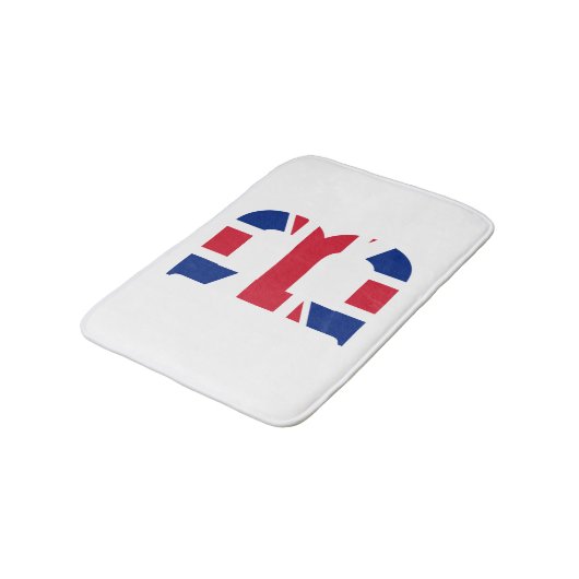 B Monogram bedekt op Union Jack Flag bmcnt Badmat (Gekanteld)