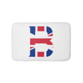 B Monogram bedekt op Union Jack Flag bmcnt Badmat (Voorkant)