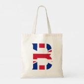 B Monogram bedekt op Union Jack Flag btcnt Tote Bag (Achterkant)