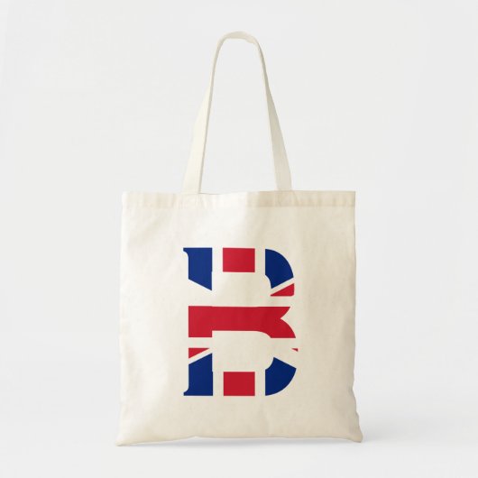 B Monogram bedekt op Union Jack Flag btcnt Tote Bag (Voorkant)