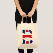 B Monogram bedekt op Union Jack Flag gtcnt Tote Bag (Voorkant (product))