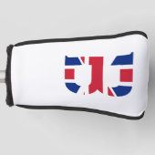 B Monogram bedekt op Union Jack Flag pcnt Golfheadcover (Voorkant)