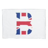 B Monogram bedekt op Union Jack Flag pcnt Kussensloop (Voorkant)