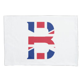 B Monogram bedekt op Union Jack Flag pcnt Kussensloop