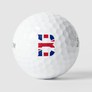 B Monogram bedekt op Union Jack Flag ssf gbcnt Golfballen