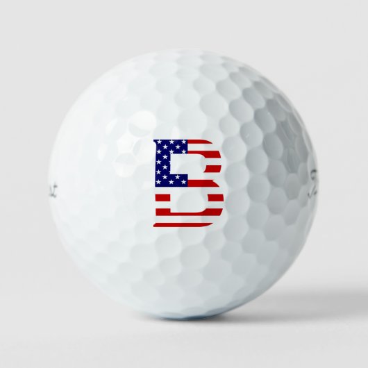 B Monogram bedekt op VS Vlag tpv1 gbcnt Golfballen (Voorkant)