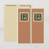 B- Monogram Bladwijzer Briefkaart (Voorkant / Achterkant)