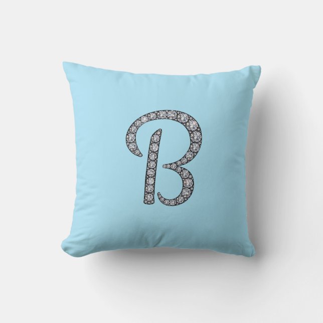 B monogram bling kussen (Voorkant)