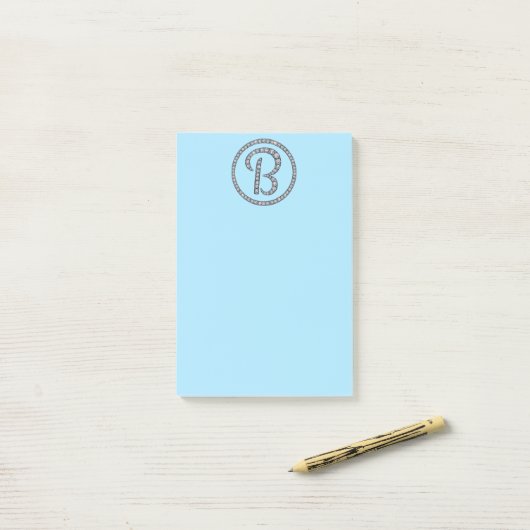 B Monogram bling ring Post-It notitieblok Post-it® Notes (Op bureau)