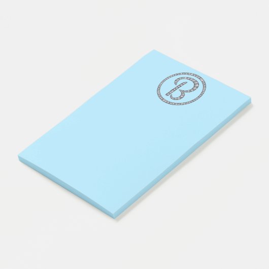 B Monogram bling ring Post-It notitieblok Post-it® Notes (Schuin)
