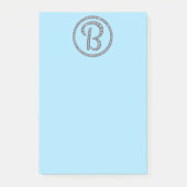 B Monogram bling ring Post-It notitieblok Post-it® Notes (Voorkant)