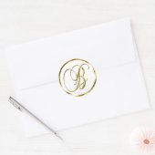 B monogram bruistekomp of bruistekel ronde sticker (Envelop)