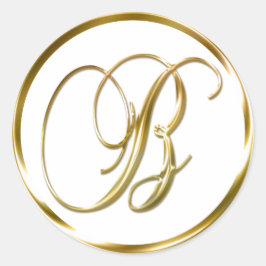 B monogram bruistekomp of bruistekel ronde sticker
