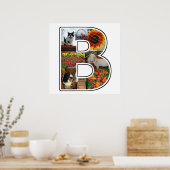 B Monogram Creëer Uw Eigen 8 Aangepaste Foto Colla Poster (Keuken)