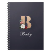 B monogram elegante sjabloon notitieboek (Voorkant)