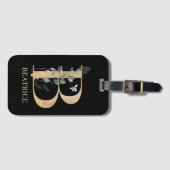 B Monogram Floral Aangepast Bagagelabel (Voorkant (horizontaal))