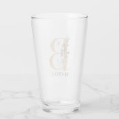 B Monogram Floral Aangepast Glas (Achterkant)