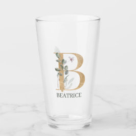 B Monogram Floral Aangepast Glas