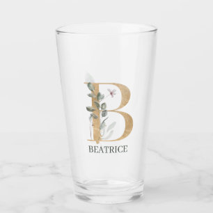 B Monogram Floral Aangepast Glas
