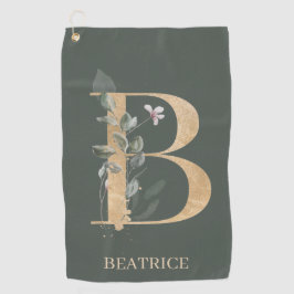 B Monogram Floral Aangepast Golfhanddoek