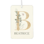 B Monogram Floral Aangepast Luchtverfrisser (Voorkant)